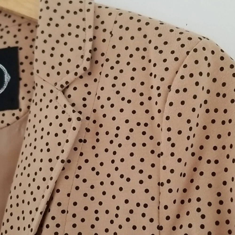 Love Tree Tan with black polka dots lined Blazer